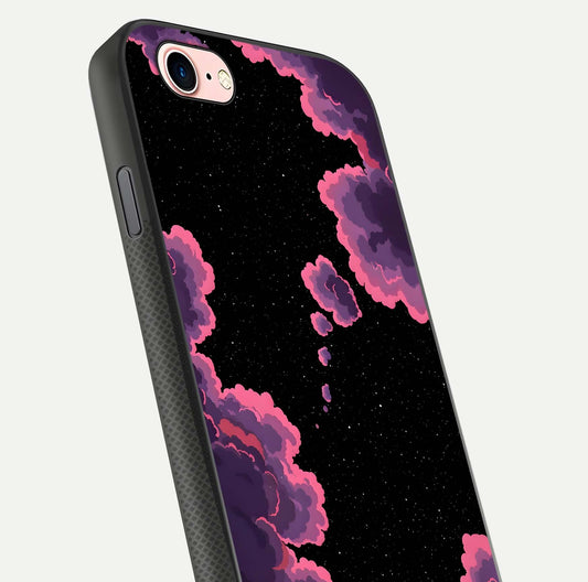 Cosmic Cloud Journey Glass Case for iPhone 6 Plus close-up highlighting star clusters and reflection texture