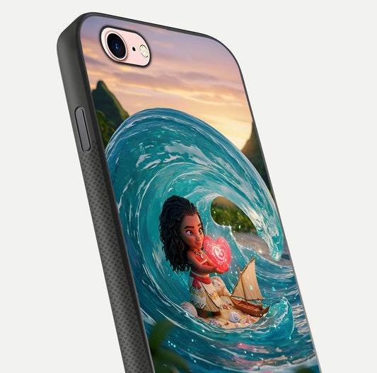 Heart of Ocean Glass Case for iPhone 6 Plus close-up angled shot showing blue tones and reflection shine