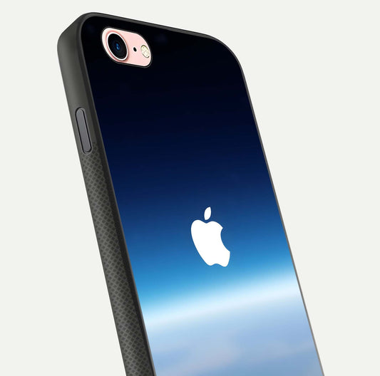 Minimal Apple Sky Glass Case for iPhone 6 Plus close-up angled shot showing pastel blue hues and reflection