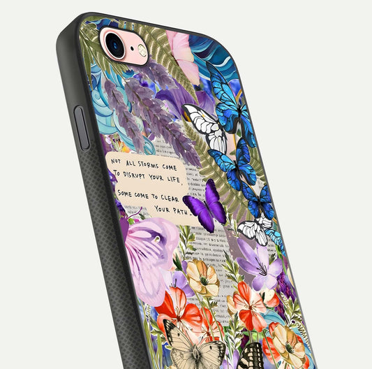 Storm Path Bloom Glass Case for iPhone 6 Plus close-up angled shot highlighting bloom texture and reflection