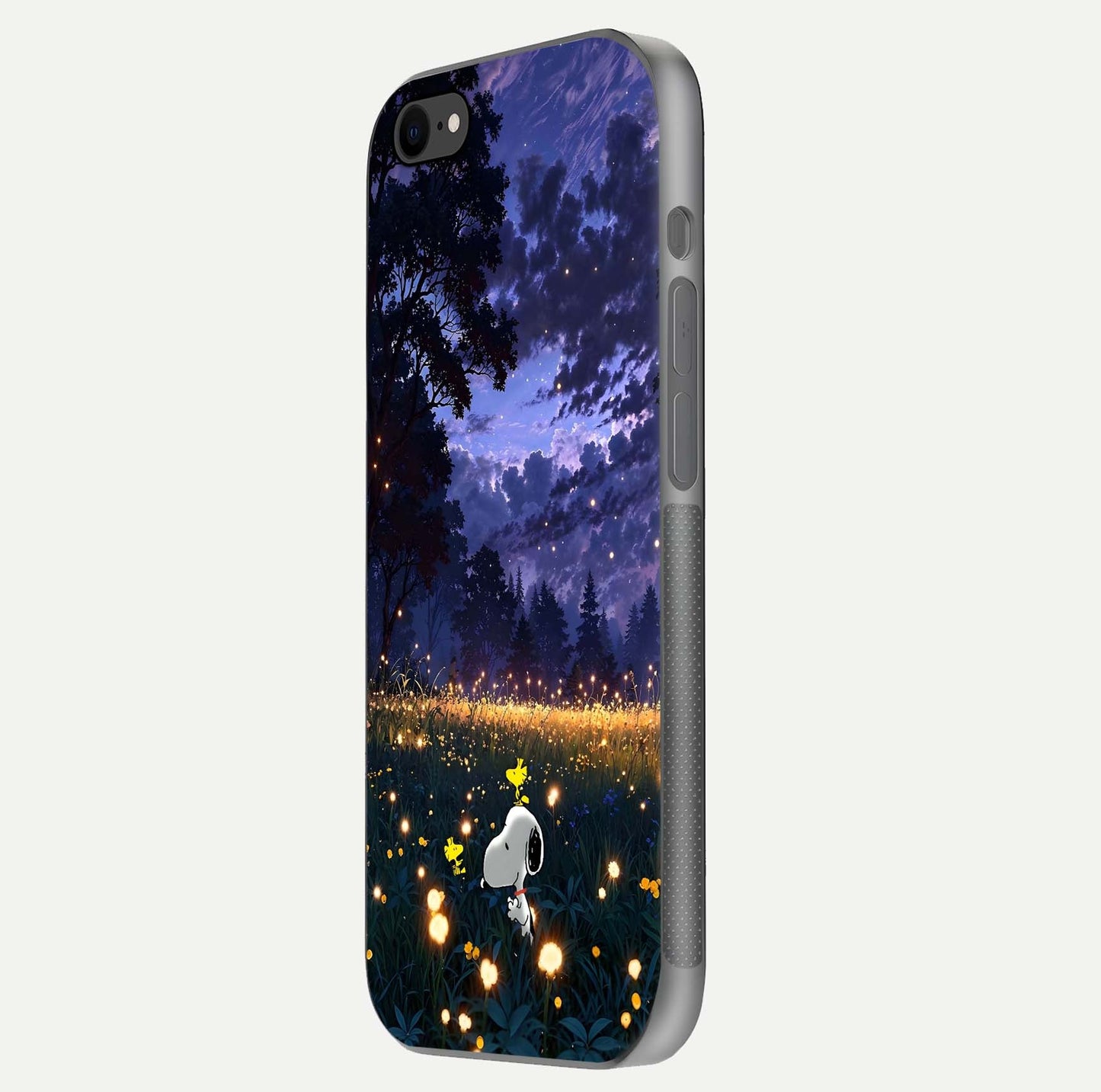 Firefly Meadow Magic Glass Case for iPhone 7 side-angle image capturing glow reflection and fine texture