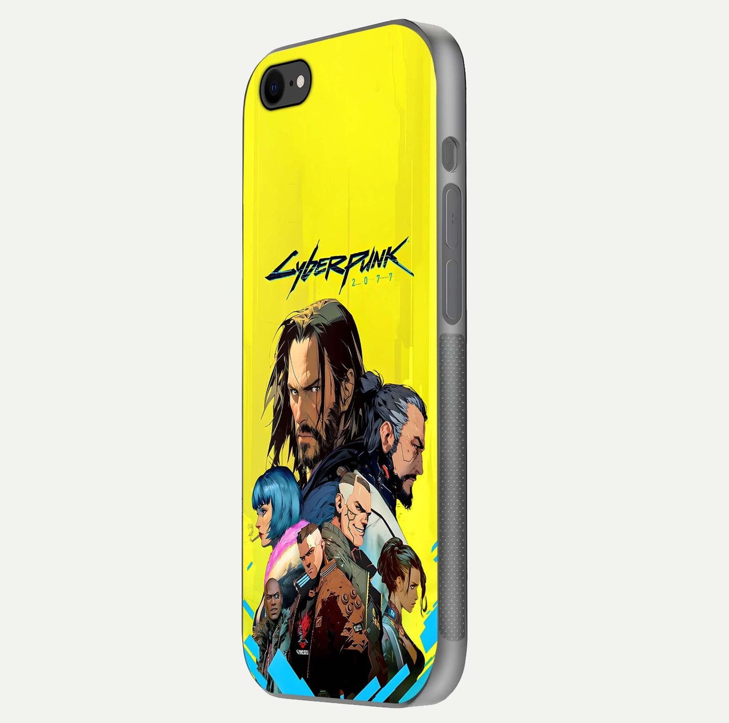 Neon Rebel Genesis Glass Case for iPhone 7 side-angle image showing gloss surface and sharp neon tone