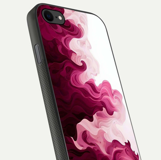 Crimson Wave Flow Glass Case for iPhone 7 close-up highlighting flow texture and reflection tone