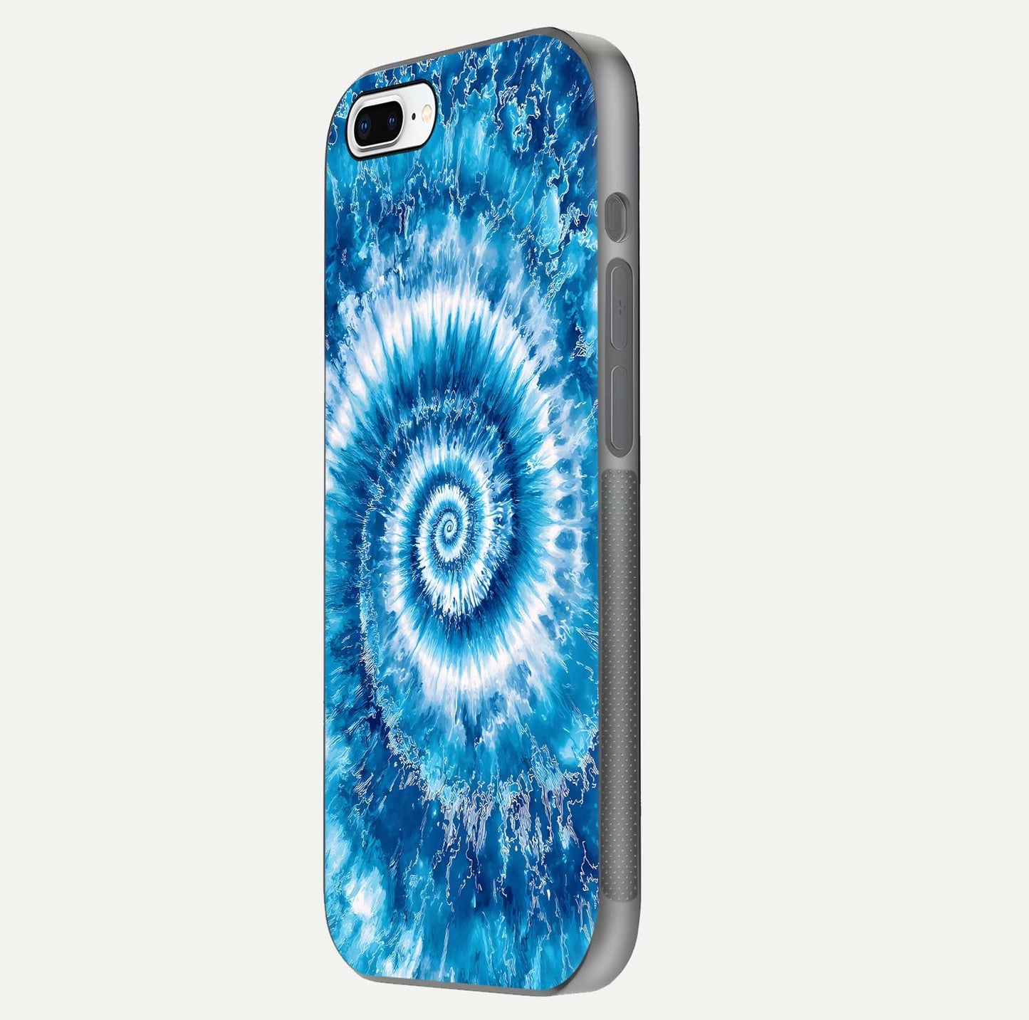 Blue Galaxy Wave Glass Case for iPhone 16 Pro side-angle image showing wave ripple art and glass gloss