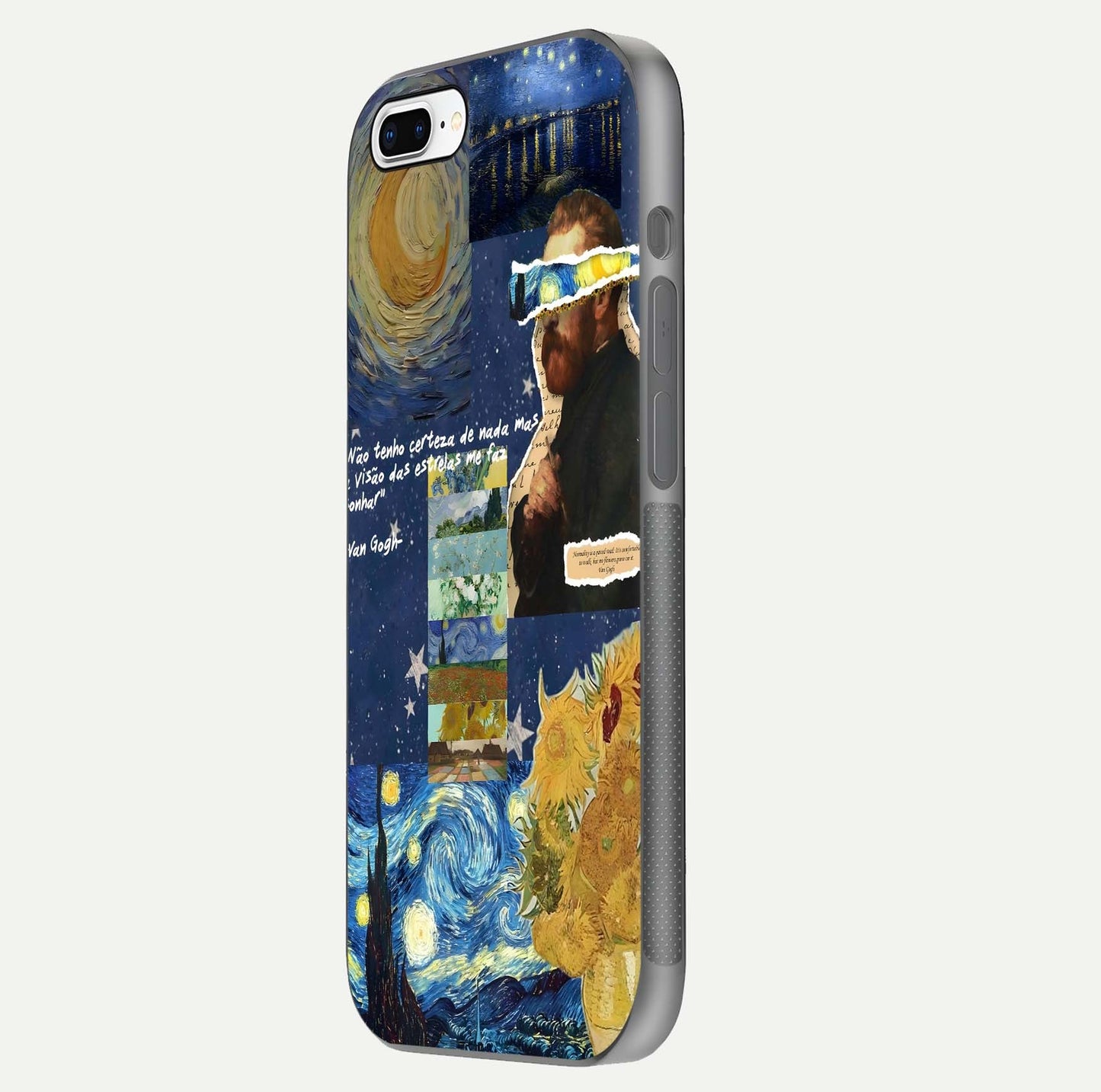 Starry Dream Vision Glass Case for iPhone 7 Plus side-angle image showing reflection and cosmic gradient tones