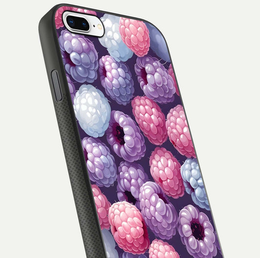 Berry Candy Pop Glass Case for iPhone 7 Plus close-up shot revealing candy-style texture and reflective surface