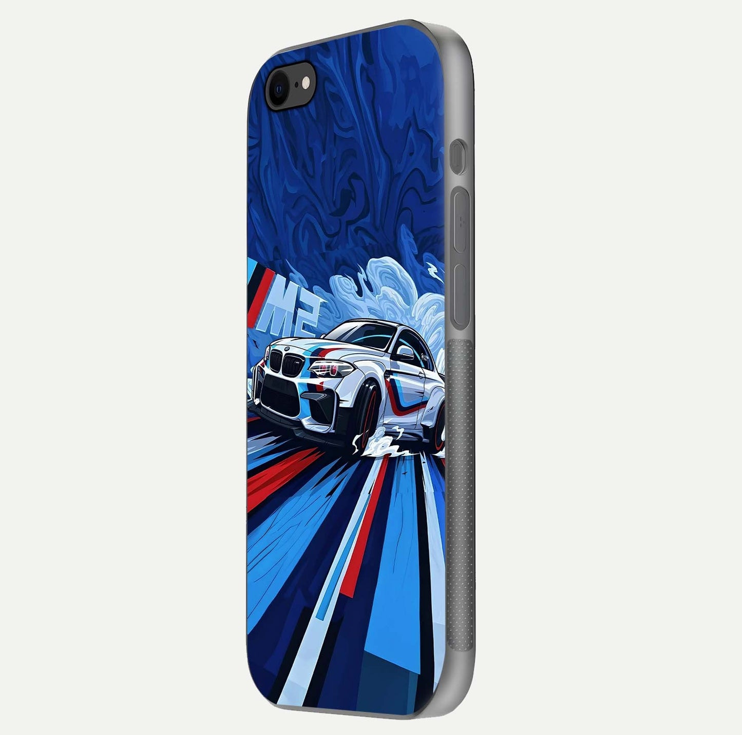 Drift Power Rush Glass Case for iPhone 8 side-angle image capturing reflection glow and smooth curve
