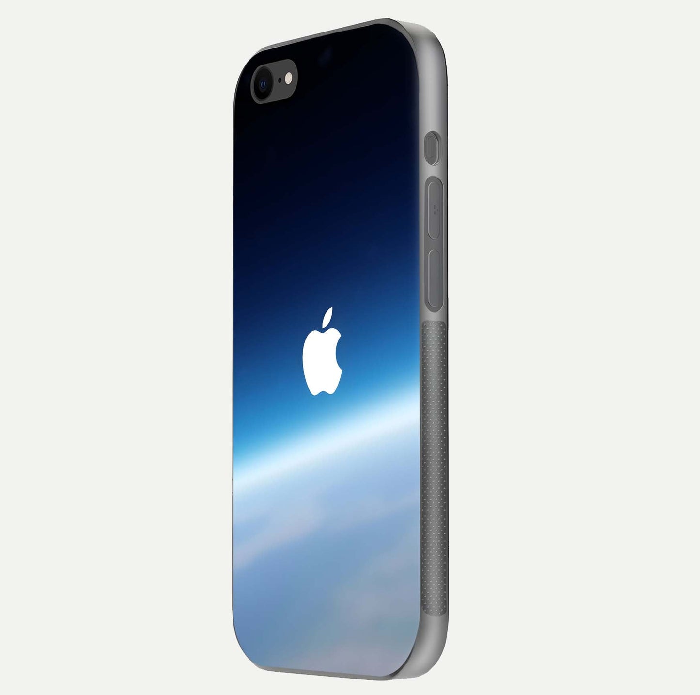 Minimal Apple Sky Glass Case for iPhone 8 side-angle image showing smooth reflection and gentle sky tone