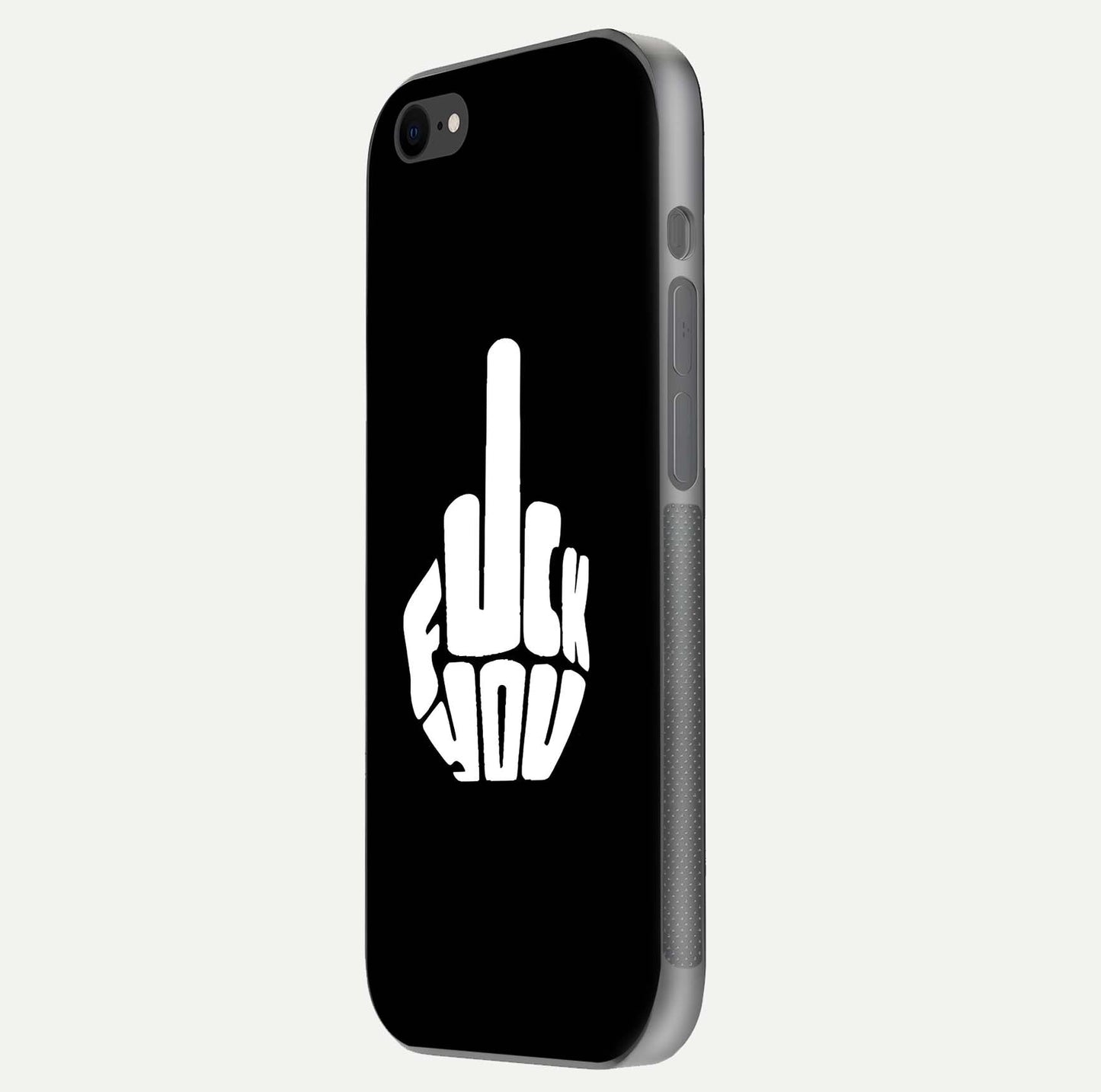 Rebel Mode On Glass Case for iPhone 8 side-angle image showing reflection, edge detail, and text clarity