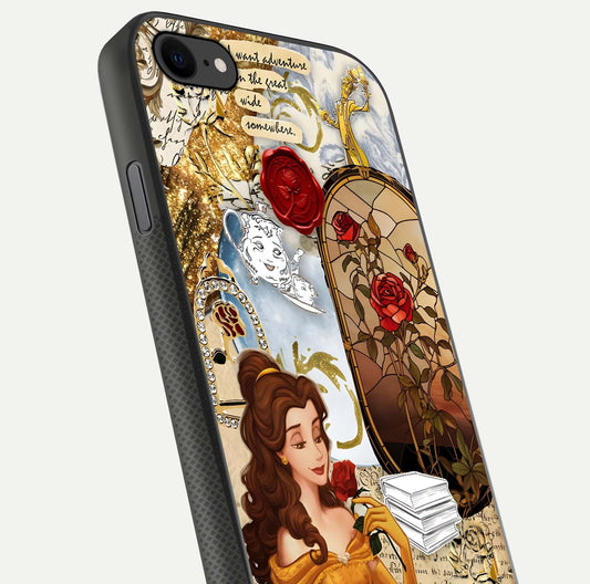 Golden Dream Belle Glass Case for iPhone 8 close-up angled shot showing gradient tones and reflection polish