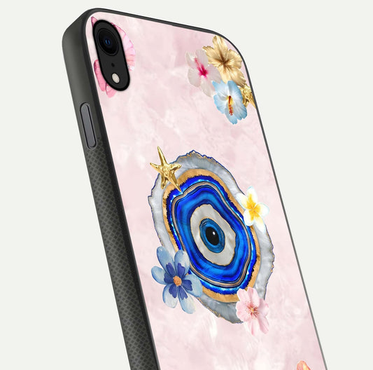Divine Aura Bloom Glass Case for iPhone X close-up highlighting flower glow and reflection tone