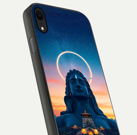 Eternal Shiva Aura Glass Case for iPhone X close-up highlighting divine detailing and reflection light