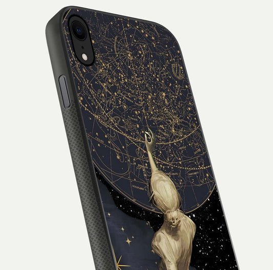 Taylor Swift Girl Glass Case for iPhone X close-up angled shot highlighting texture and HD reflection