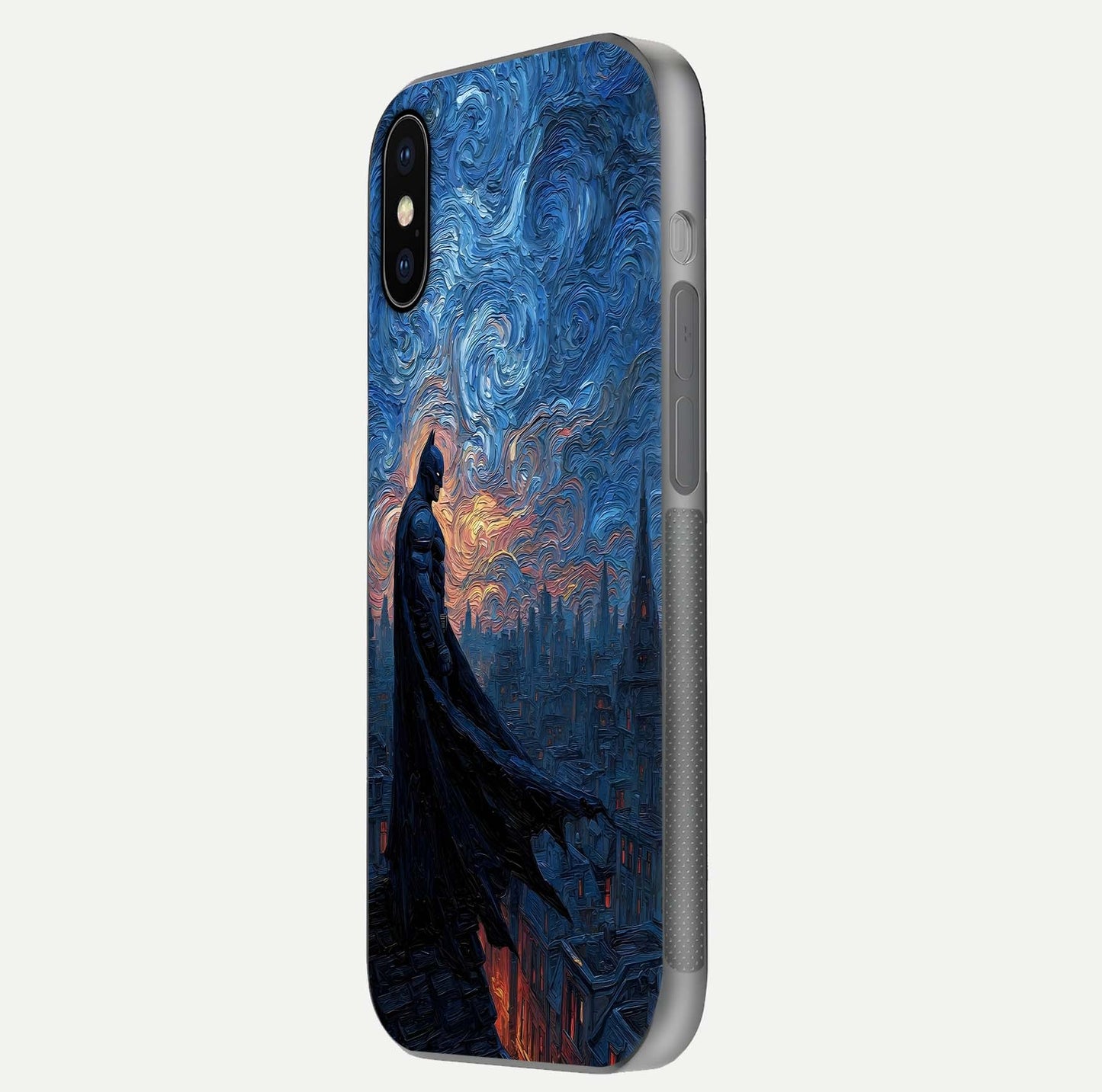 Dark Knight Dusk Glass Case for iPhone X side-angle image capturing reflection shine and bold contrast