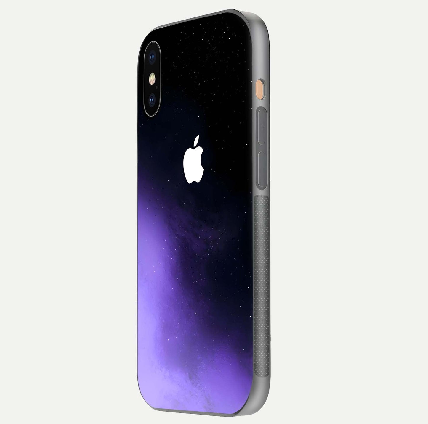 Galaxy Apple Aura Glass Case for iPhone Xs Max side-angle image showing glossy surface and soft reflection hues