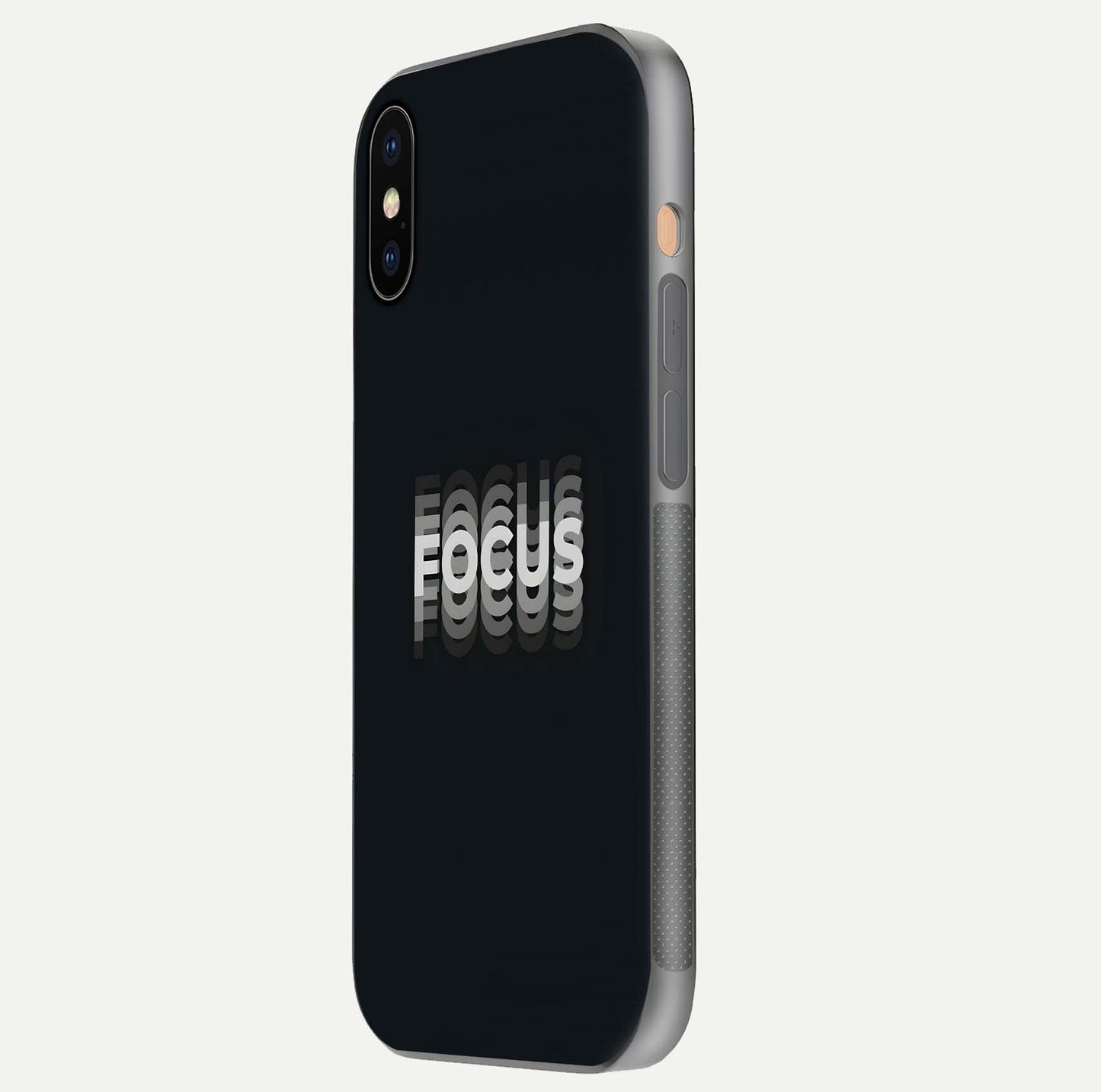 Mono Focus Vision Glass Case for iPhone Xs Max side-angle image showing smooth reflection and minimal tones