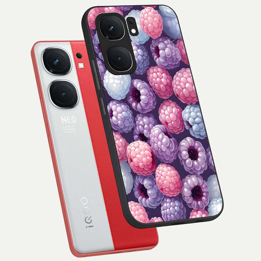 Berry Candy Pop phone case For iQOO Neo 9 Pro showing premium glass back cover with detailed artwork