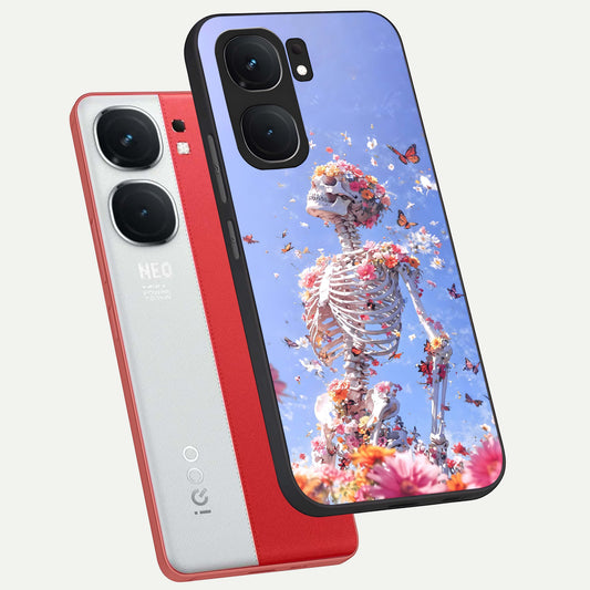 Bloom Beyond Bones phone case For iQOO Neo 9 Pro showing premium glass back cover with detailed artwork