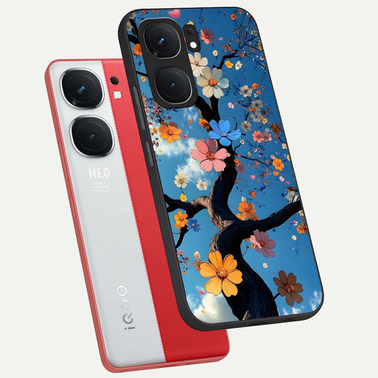 Blossom Dream Sky phone case For iQOO Neo 9 Pro showing premium glass back cover with detailed artwork