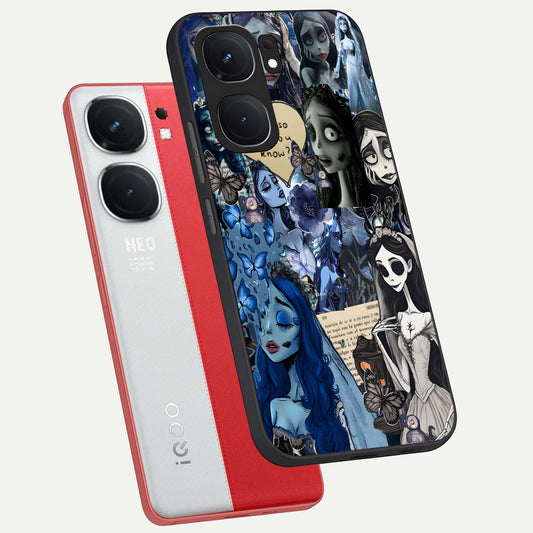Corpse Bride Posters phone case For iQOO Neo 9 Pro showing premium glass back cover with detailed artwork