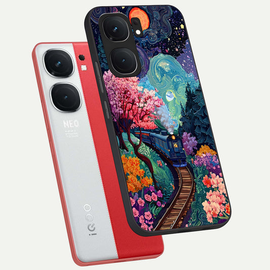 Digital Art phone case For iQOO Neo 9 Pro showing premium glass back cover with detailed artwork
