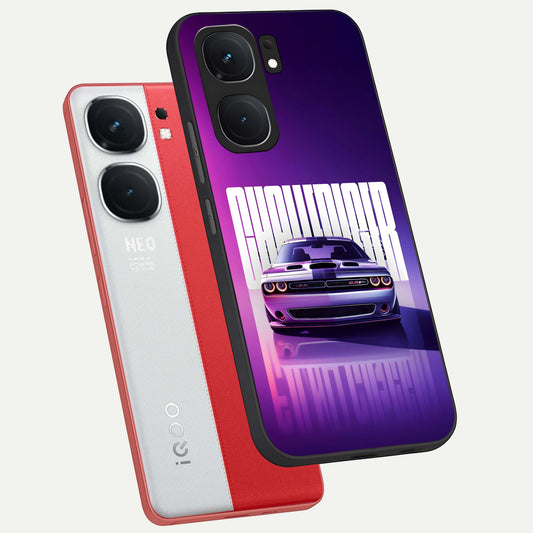 Midnight Muscle Ride phone case For iQOO Neo 9 Pro showing premium glass back cover with detailed artwork