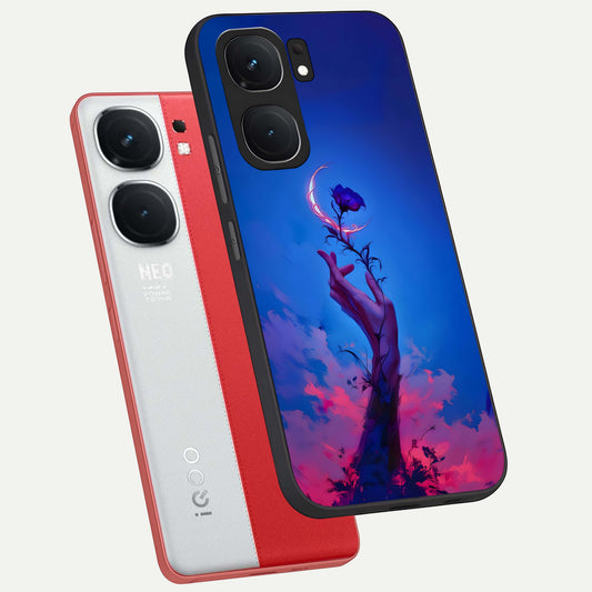 Mystic Hand phone case For iQOO Neo 9 Pro showing premium glass back cover with detailed artwork