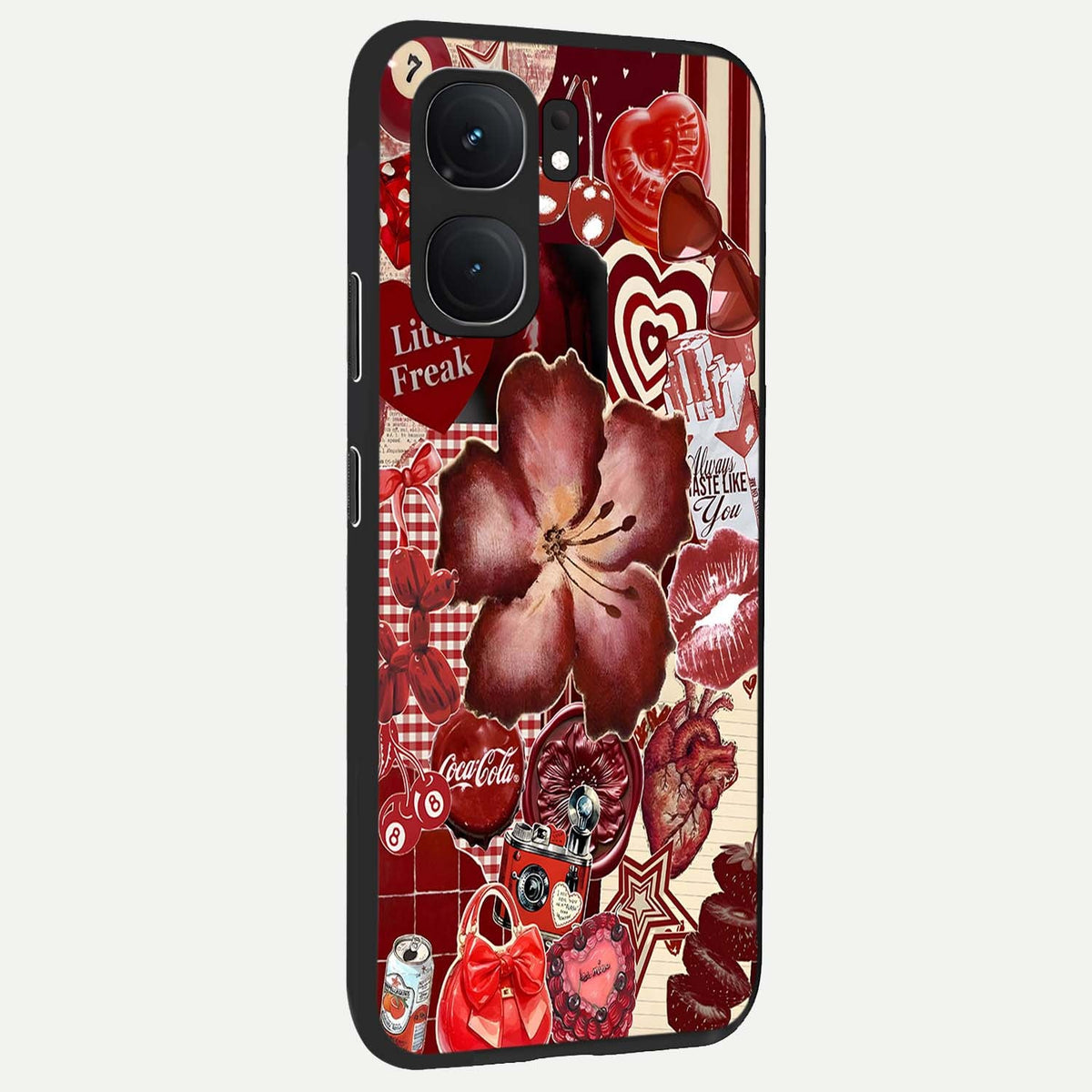 Aesthetic Little Freak back cover For iQOO Neo 9 Pro slim fit glass case with vibrant aesthetic design
