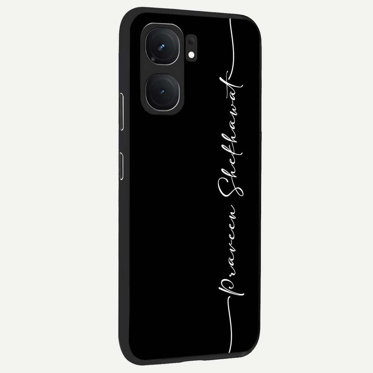 Black Tune Custom Name back cover For iQOO Neo 9 Pro slim fit glass case with vibrant aesthetic design