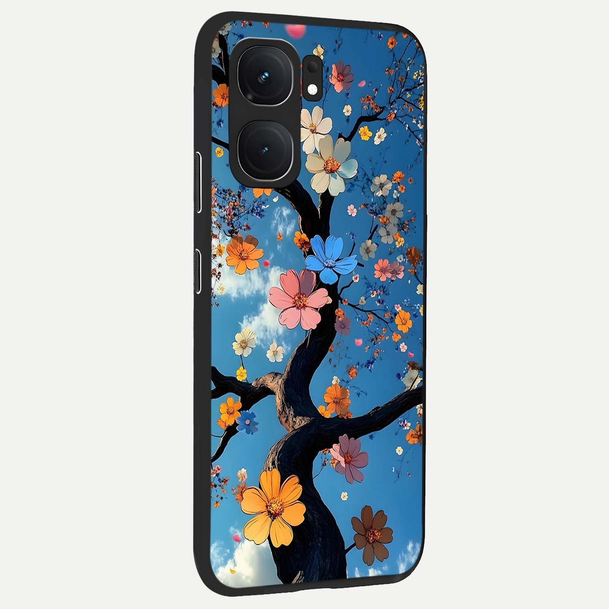 Blossom Dream Sky back cover For iQOO Neo 9 Pro slim fit glass case with vibrant aesthetic design
