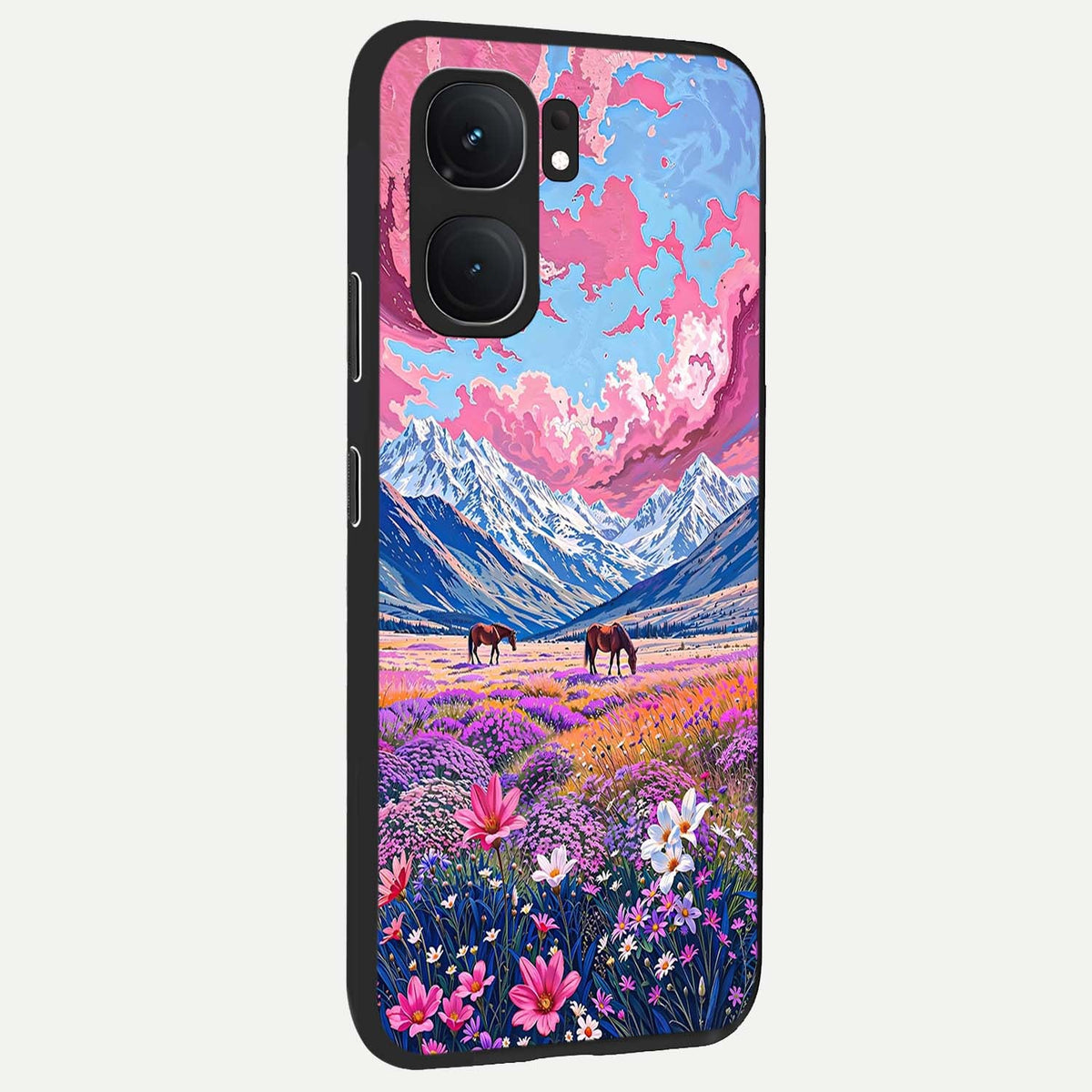 Blossom Valley Dream back cover For iQOO Neo 9 Pro slim fit glass case with vibrant aesthetic design