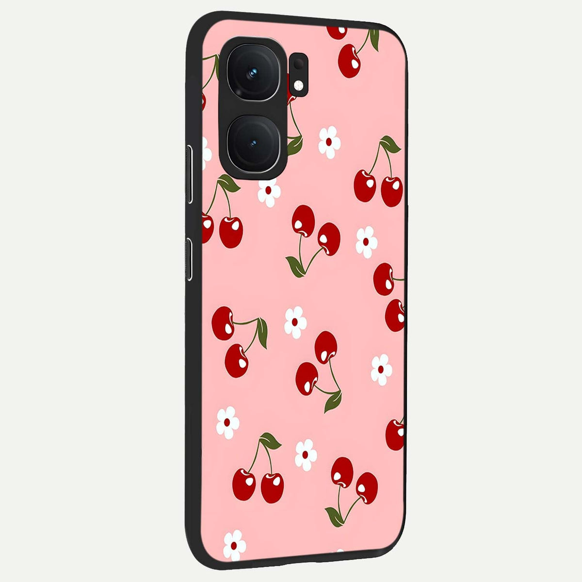 Cherry Love Mood back cover For iQOO Neo 9 Pro slim fit glass case with vibrant aesthetic design