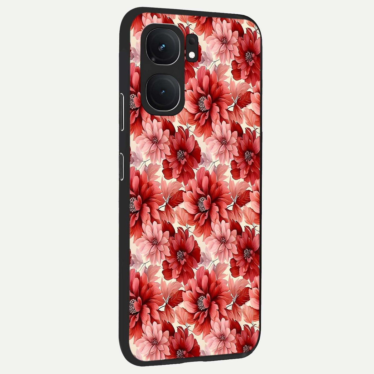 Crimson Love Petals back cover For iQOO Neo 9 Pro slim fit glass case with vibrant aesthetic design