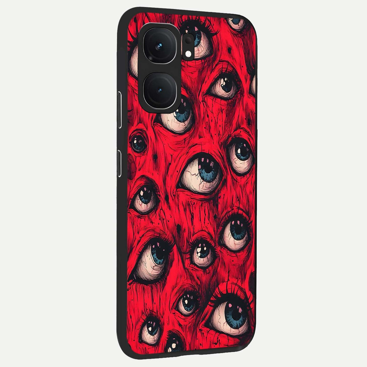 Crimson Watch Eyes back cover For iQOO Neo 9 Pro slim fit glass case with vibrant aesthetic design