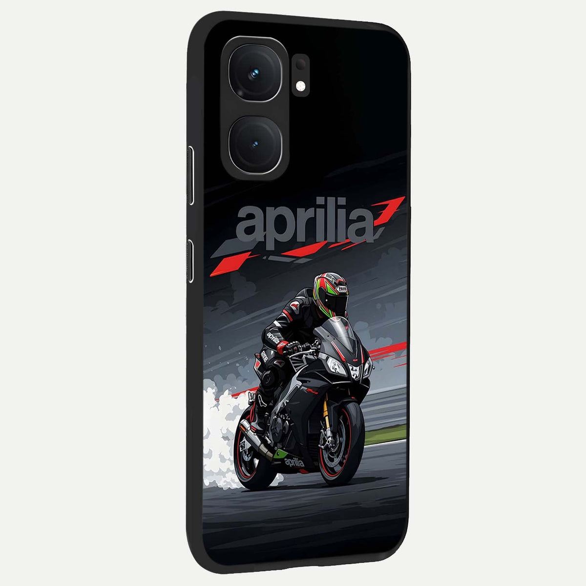 Dark Aprilla back cover For iQOO Neo 9 Pro slim fit glass case with vibrant aesthetic design