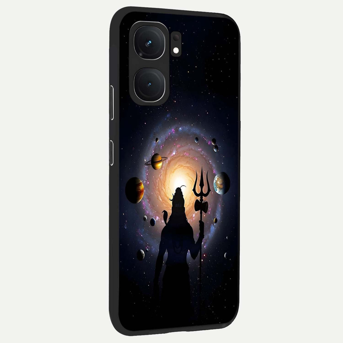 Galactic Shiva Vision back cover For iQOO Neo 9 Pro slim fit glass case with vibrant aesthetic design