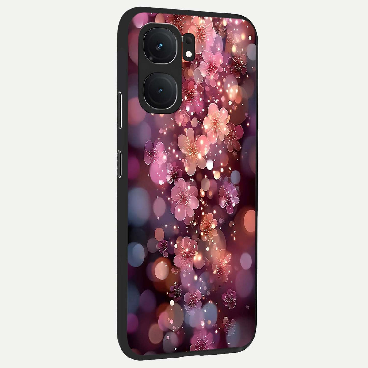 Glowing Petal Bliss back cover For iQOO Neo 9 Pro slim fit glass case with vibrant aesthetic design
