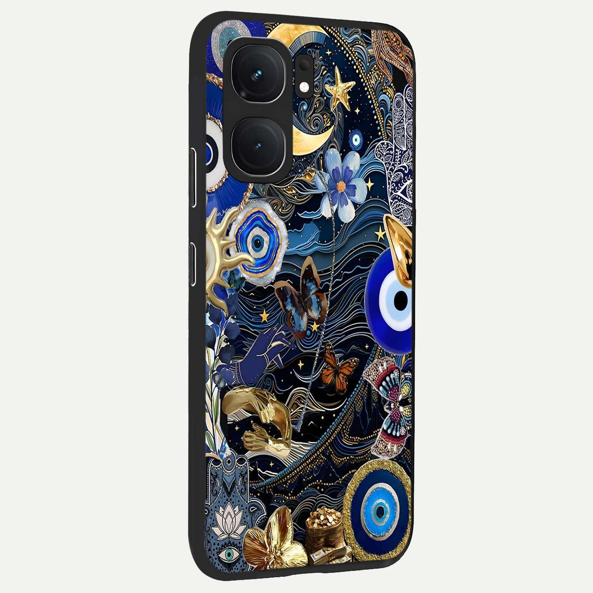 Golden Moon Magic back cover For iQOO Neo 9 Pro slim fit glass case with vibrant aesthetic design