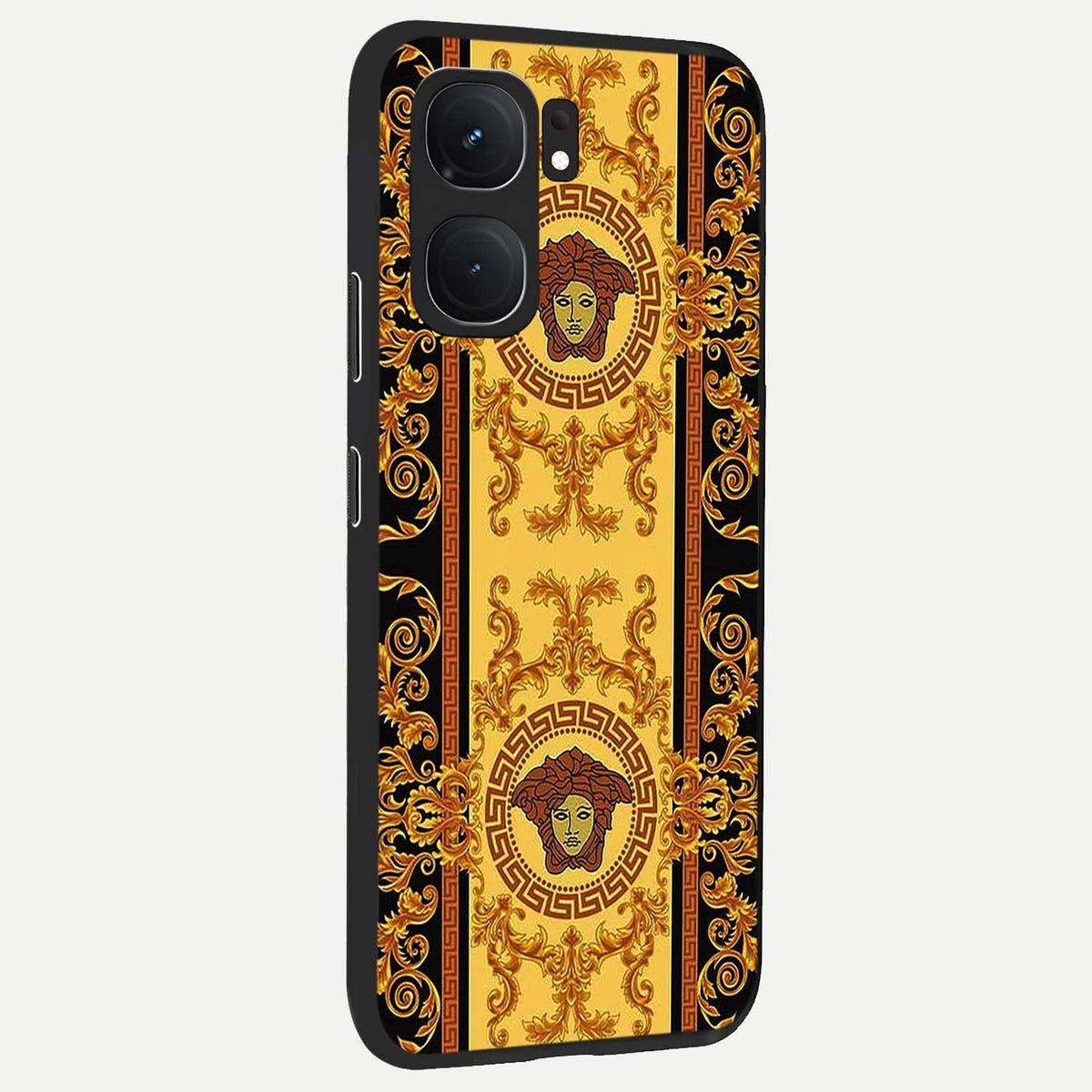 Golden Royal Heritage back cover For iQOO Neo 9 Pro slim fit glass case with vibrant aesthetic design