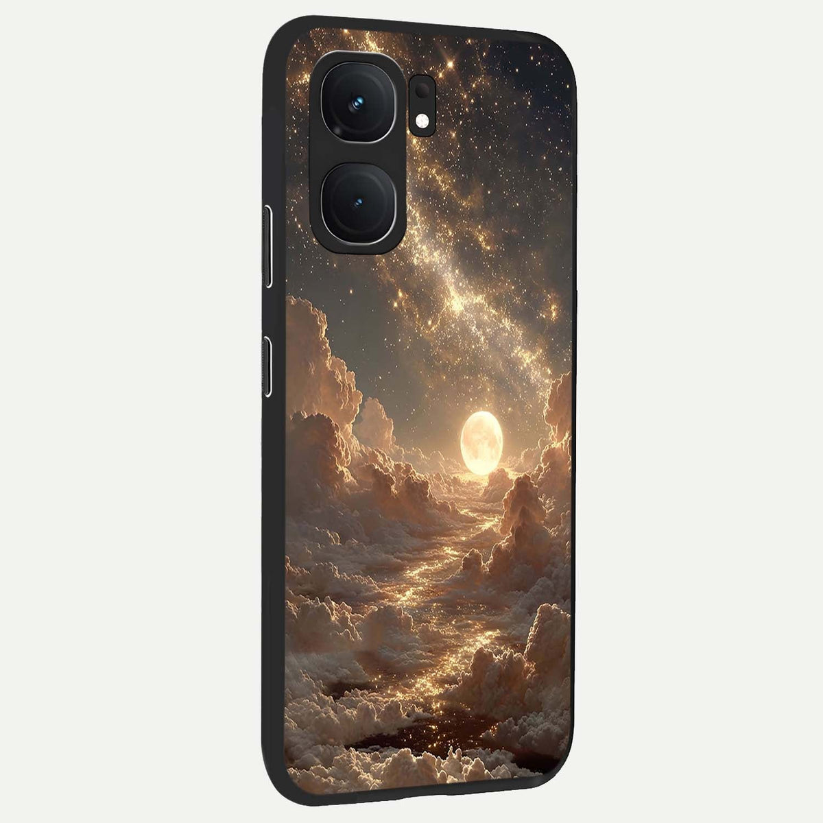 Golden Sky Dream back cover For iQOO Neo 9 Pro slim fit glass case with vibrant aesthetic design