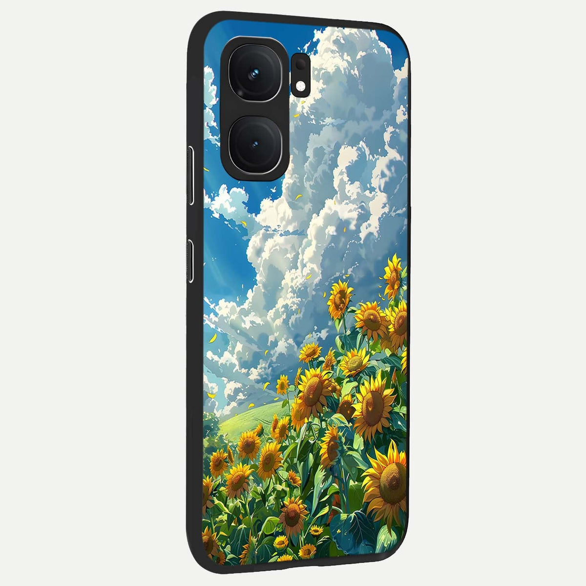 Golden Sun Glory back cover For iQOO Neo 9 Pro slim fit glass case with vibrant aesthetic design