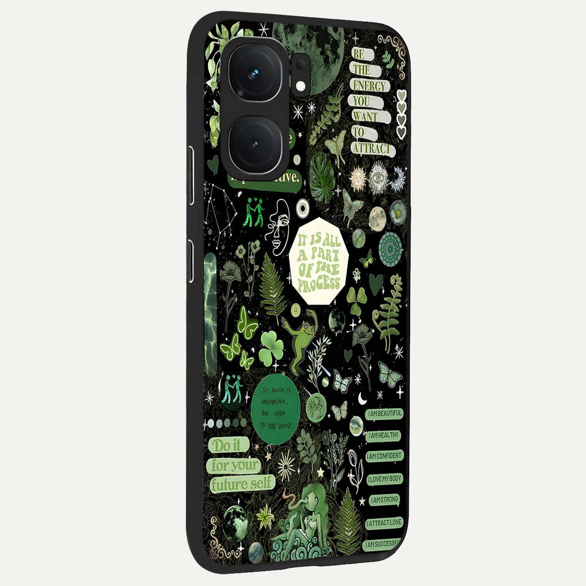 Green Mandala Pattern back cover For iQOO Neo 9 Pro slim fit glass case with vibrant aesthetic design