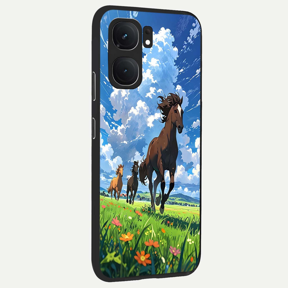 Majestic Horses Galloping back cover For iQOO Neo 9 Pro slim fit glass case with vibrant aesthetic design