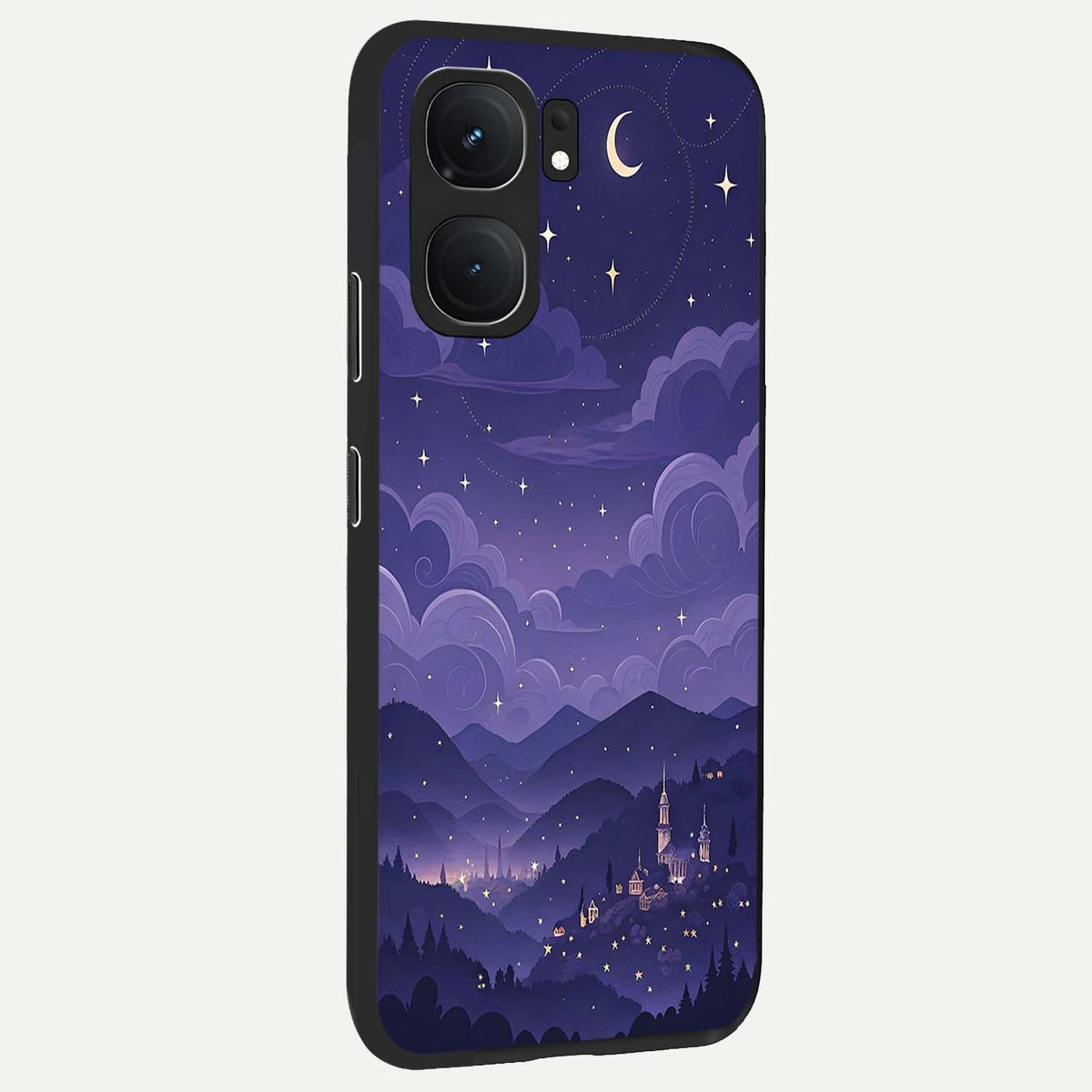 Minimal Night View back cover For iQOO Neo 9 Pro slim fit glass case with vibrant aesthetic design