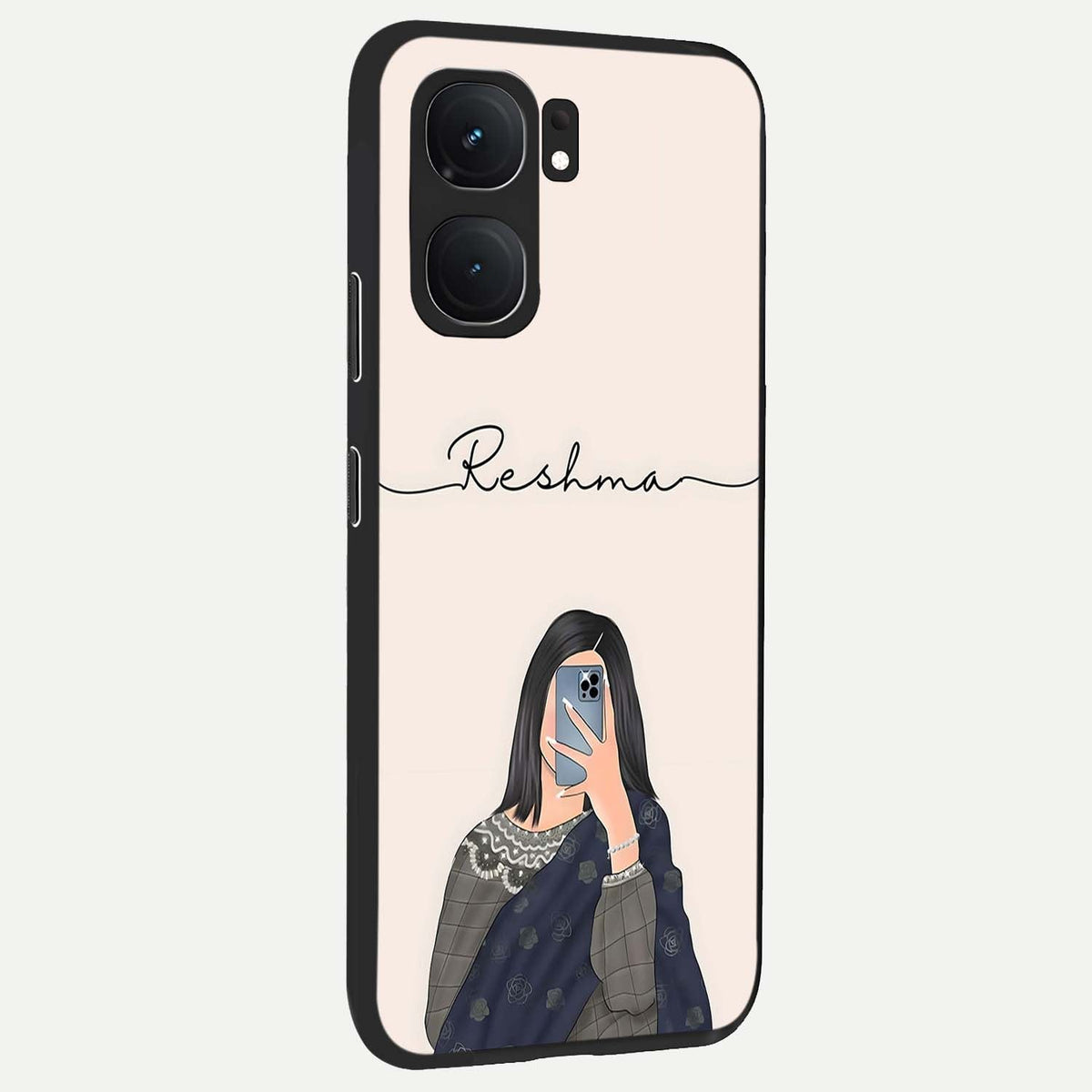 Mirror Mood Muse With Custom Name back cover For iQOO Neo 9 Pro slim fit glass case with vibrant aesthetic design