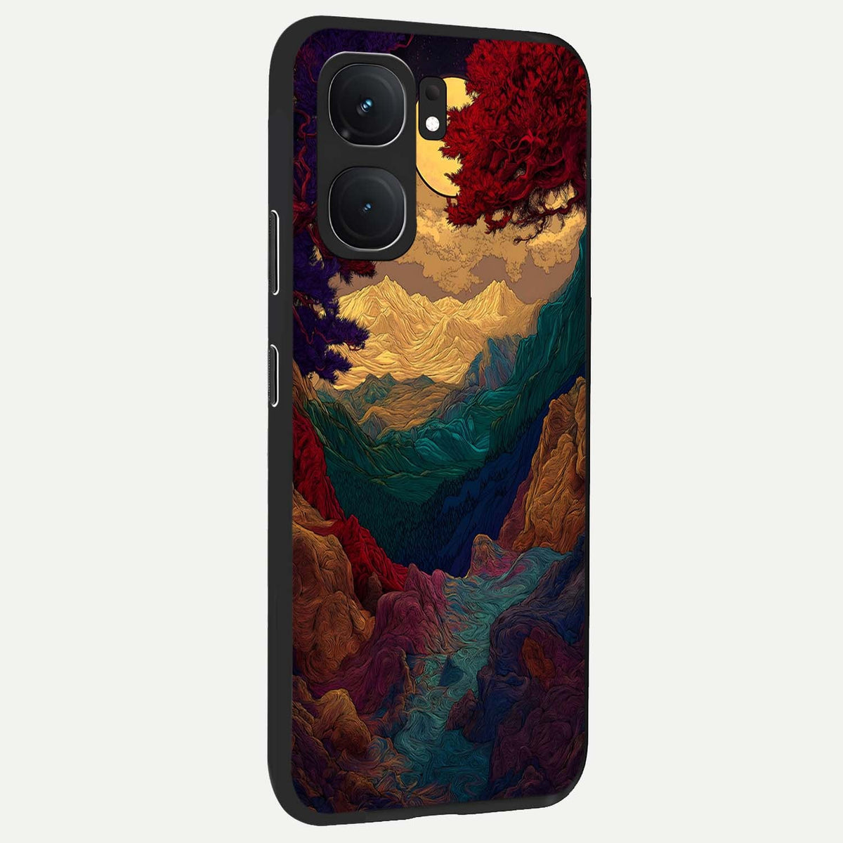 Mystic Valley Light back cover For iQOO Neo 9 Pro slim fit glass case with vibrant aesthetic design