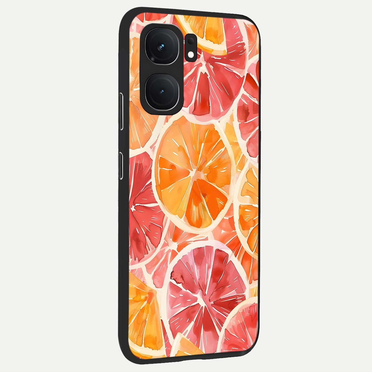 Orange Fruits Pattern back cover For iQOO Neo 9 Pro slim fit glass case with vibrant aesthetic design