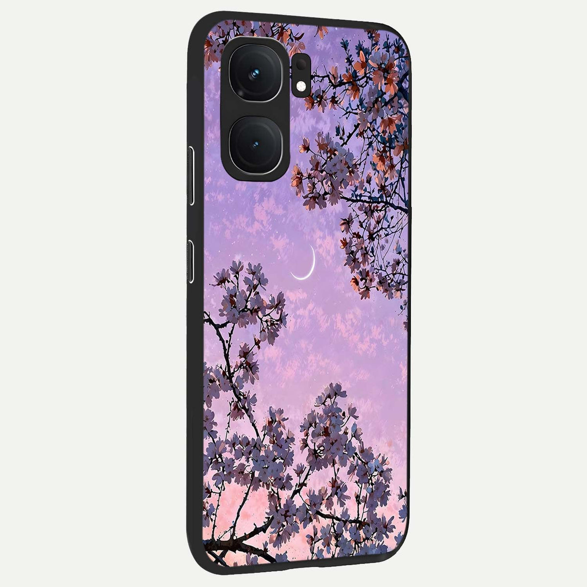 Purple Serenity Moon back cover For iQOO Neo 9 Pro slim fit glass case with vibrant aesthetic design