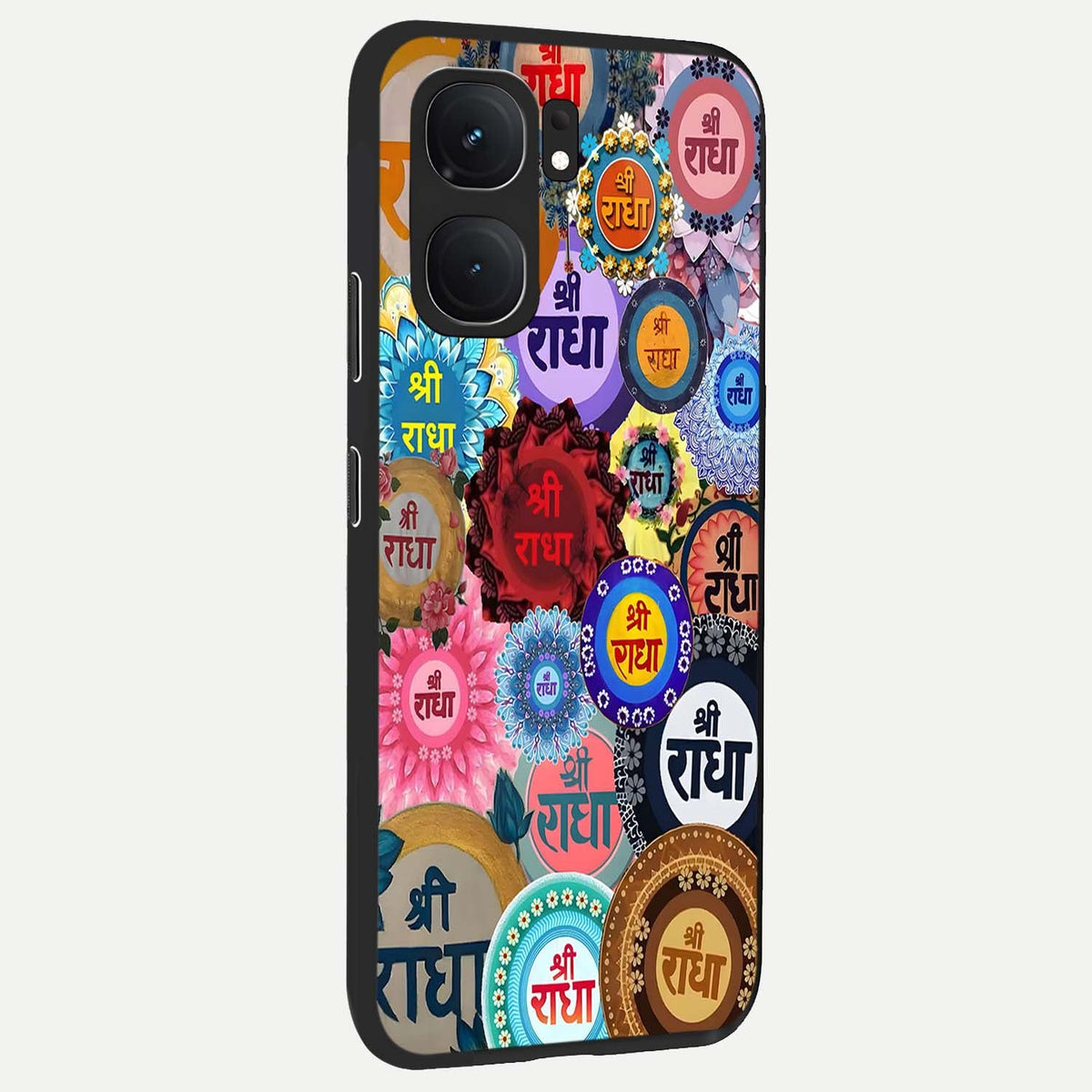 Radha Divine Bloom back cover For iQOO Neo 9 Pro slim fit glass case with vibrant aesthetic design