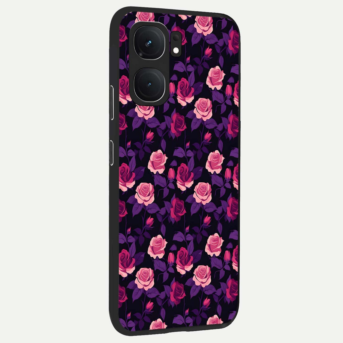 Rose Garden Twilight back cover For iQOO Neo 9 Pro slim fit glass case with vibrant aesthetic design